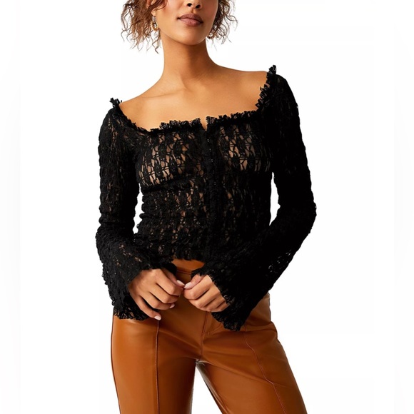 NWT Free People One Madison Top in Black - Picture 7 of 13